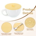 thumbnail image 3 of Uxcell Silicone Cup Lids, 2Pcs Silicone Cup Covers, Reusable Anti-Dust Tight Seal Silicone Mugs Cover (Light Yellow), 3 of 6