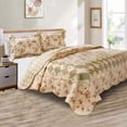 thumbnail image 2 of Juego de ropa de cama Benzara Denali King, edredón floral de 3 piezas, 2 of 6