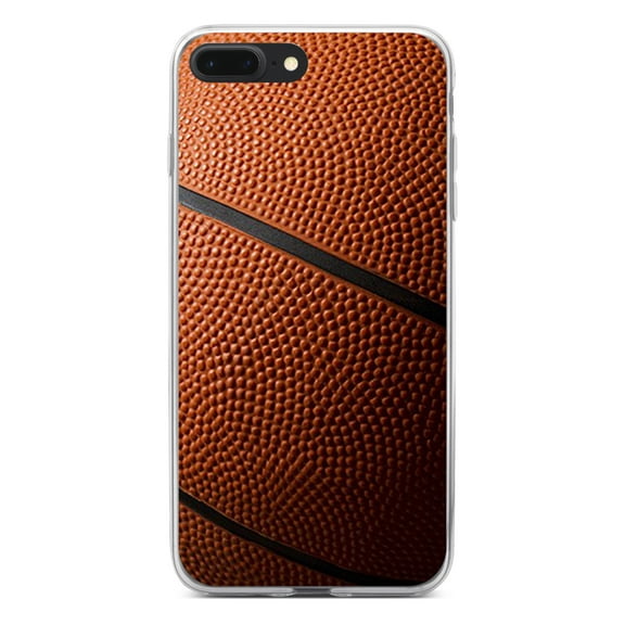DistinctInk Clear Shockproof Hybrid Case for iPhone 7 PLUS / 8 PLUS (5.5" Screen) - TPU Bumper, Acrylic Back, Tempered Glass Screen Protector - Basketball Photo - Love of Basketball