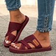 thumbnail image 3 of Womens Slides Sandals Minimal Water Friendly Flip Flops Summer Casual Lightweight Slippers for Beach Vacation Pool Daily Wear Wine Size 6.5, 3 of 6