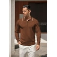 thumbnail image 3 of COOFANDY Men's Zipper Polo Shirt Casual Knit Long Sleeve Polo T Shirt Classic Fit Shirts, 3 of 7