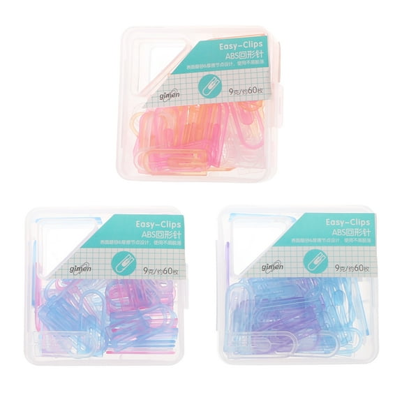 60pcs Small Mini Paperclip Candy Color Clear Stationery Binder Clip Table