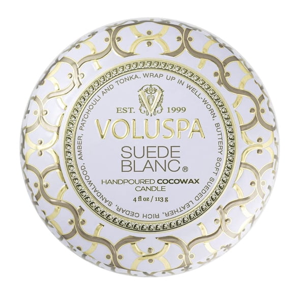 Lata pequeña Candle Voluspa Suede Blanc