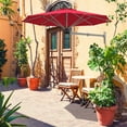 thumbnail image 1 of Gymax 8FT Patio Mural en Porte-à-Faux Parapluie Parsol W / Réglable Pole Bourgogne, 1 of 9