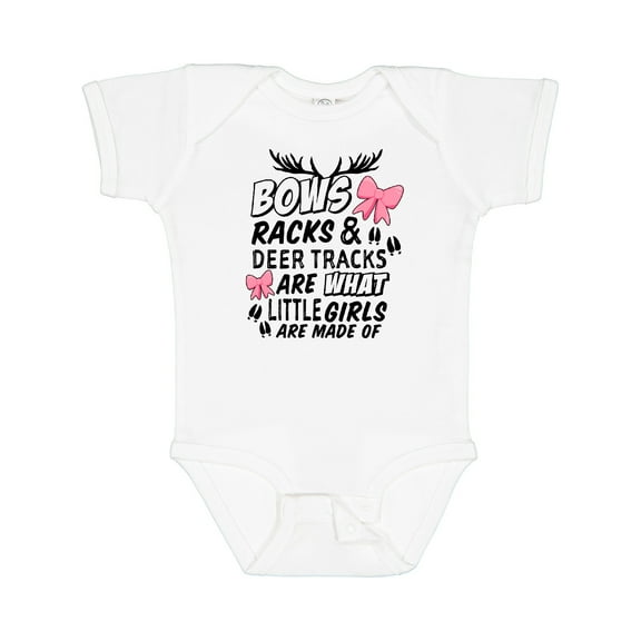 Inktastic Hunting Season Bows Racks & Deer Tracks Girls Baby Bodysuit