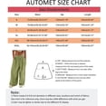 thumbnail image 7 of Womens Baggy Cargo Pants Wide Leg Drawstring Elastic High Waist Loose Parachute Pants Casual Patchwork Long Pants with Pocket, 7 of 7