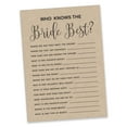 thumbnail image 2 of Inkdotpot 50-PackKraft RusticHow Well Do You Know The Bride Bridal Shower Bachelorette PartyGameWho Know The Bride Best ActivityCards, 2 of 7