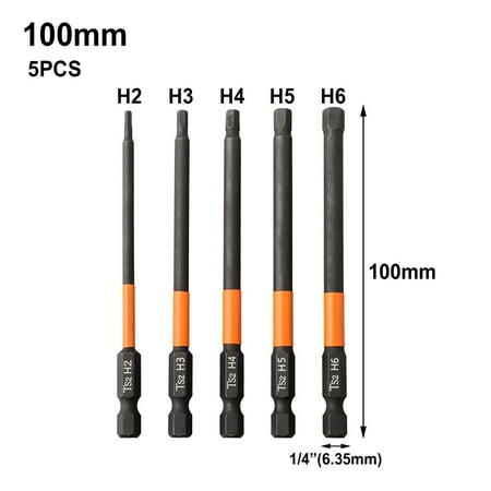 

5pcs Hexagon Screwdriver Bit Quick Change Driver Power Drill Length 100mm