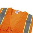 thumbnail image 2 of 3C Products Deluxe Safety Orange ANSI Class 2 Cool Mesh Safety Vest w/ Green Contrast Piping, Dual Mic Tabs and 4 Pockets, 2 of 5