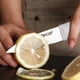 thumbnail image 5 of Hecef Juego de cuchillos de cocina de 14 piezas de acero inoxidable premium con bloque de madera, agarre cómodo, 5 of 7