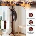 thumbnail image 2 of DRAZUNO Solid Rubber Wood Coat Rack with 3 Adjustable Heights and 11 Hooks for Hallway, 2 of 9
