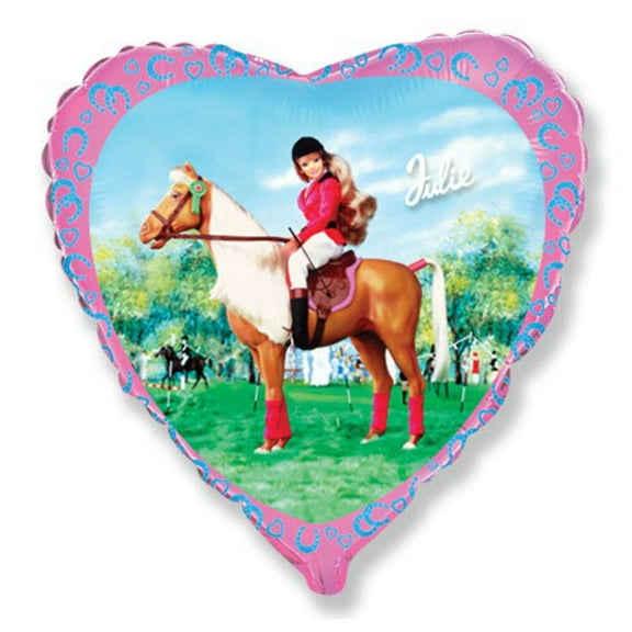 18 inch Barbie On Julie Horse Foil Mylar Balloon - Party Supplies Decorations