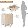 thumbnail image 6 of Laintene Boho Bedroom Set of 4 - 6 Drawer Dresser, 5 Drawer Vertical Dresser & 2 Nightstands with 3 Drawers & USB Charging, Fluted Wooden Storage for Modern Bedroom, Natural, 6 of 15