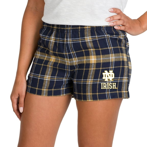 Women's Concepts Sport Navy/Gold Notre Dame Fighting Irish Ultimate Flannel Shorts