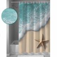 thumbnail image 4 of Beach Coastal Waterproof Fabric Shower Curtain, Summer Nautical Starfish Aqua Beige Shower Curtain for Bathroom Curtains Bathtubs Hotel Washable Shower Curtains with 12 Hooks Standard 72x72, 4 of 6
