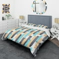 thumbnail image 3 of Designart 'Retro Geometrical Abstract I' Mid-Century Modern Duvet Cover Set, 3 of 4