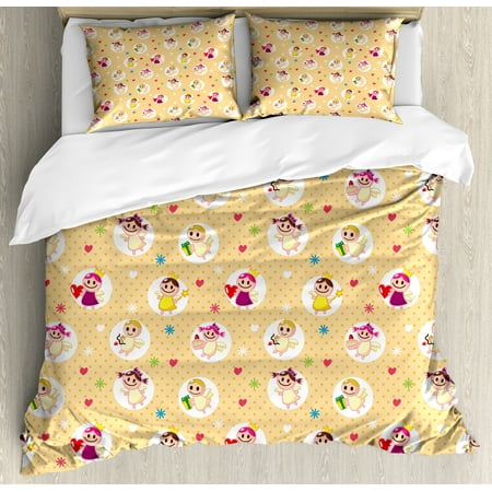 Angel King Size Duvet Cover Set Childhood Baby Nursery Kids