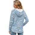 thumbnail image 2 of DISNIMO Flower Printed Hoodies for Women Long Sleeve Sweatshirts Waffle Pullover Tops for Fall Winter, S, 2 of 7
