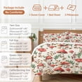 thumbnail image 6 of Cal King 4 Piece Bedding Set Red Mushrooms Maple Leaves on Retro Soft Breathable Duvet Cover and Pillowcase,Rural Plant Duvet Cover Set Washable Bed Sheets for Bedroom Dormitory Guest Room, 6 of 9
