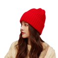 thumbnail image 5 of Cold Hat Big Head Circumference Coarse Wool Hat Women's Spring All-match Warm Loose Face Small Ear Protection Knitted Hat Tide, 5 of 5