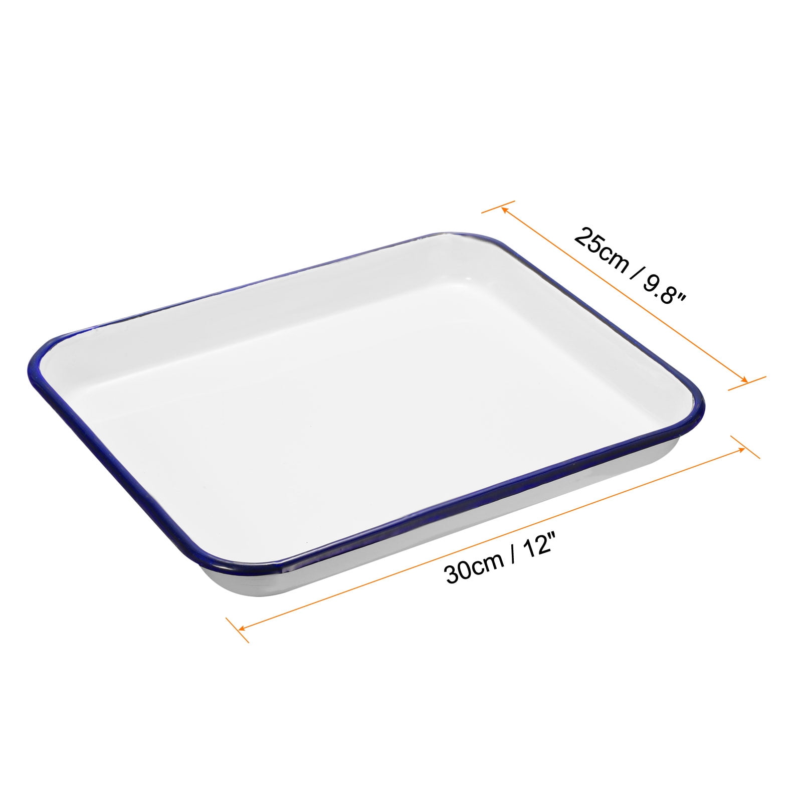 Uxcell Butcher Tray Palette 12" x 9.8" Metal Triple Enamel Coated Rectangular Tray Artist Painter Painting Tool for Art Paint Acrylic Watercolor Mixing