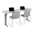 thumbnail image 4 of Norwood Commercial Furniture 5 ft Multipurpose Indoor Outdoor Heavy Duty Portable Blow Molded Plastic Folding Training Seminar Table 18" W x 60" L Gray, 4 of 10