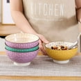 thumbnail image 5 of vancasso Tulip Porcelain Cereal Bowl Set of 4, Multicolour Patterned Japanese Style Dinner Service Moroccan Crockery Rice Bowl Ramen Bowl Set, Ideal for Soup/Mixing/Fruit/Noodle/Dessert/Snack, 5 of 7