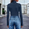 thumbnail image 4 of Diufon Womens Turtleneck Tops Long Sleeve Slim Fitted Soft Brushed Thermal Shirts Stretchy Going Out Layering Clothes, 4 of 9