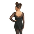 thumbnail image 2 of Justice Girls Long Sleeve Gymnastics and Dance Leotard with Mesh Panels & Rhinestone Accents, XS-XL, 2 of 5