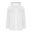 thumbnail image 3 of Mlzmgr Womens Jackets Long Sleeve Fleece Thermal Sweatshirts Drawstring Hooded Full Zip up Collared Outdoor Activewear, 3 of 4