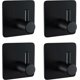 thumbnail image 1 of 4 Pcs Self-adhesive Hooks, Towel Holder Without Drilling, Bathrobe Hook (black), 1 of 5