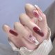 thumbnail image 5 of Hielo Transparente Rojo Marrón Oolong Rosa Verano Largo Uñas Arte Use Armadura uñas, 5 of 5