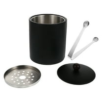 Stainless Steel Ice Bucket Galvanized Wine Chiller with Lid Black
