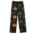 thumbnail image 5 of QIUOMBBP Woman 2 Piece Pajama Sets Long Sleeve Button Down Sleepwear with Pockets Matching Wide Leg Pants Lounge Set Nightwear, Black, XXXL, 5 of 6