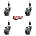 thumbnail image 2 of 3 Inch Thermoplastic Rubber Wheel Swivel 1-3/8 Inch Expanding Stem Caster Set, 2 of 2