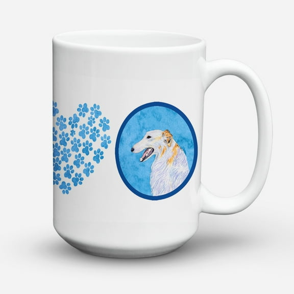 Blue Borzoi Coffee Mug 15 oz
