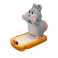 thumbnail image 2 of Soporte para teléfono con forma de animal, divertido soporte para teléfono móvil, adorno de resina, para smartphone, juguete sensorial para grabar, Conejito gris, 2 of 8