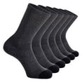 thumbnail image 2 of 5 Pack Mens Solid Color Basketball Socks Cushioned Crew Length Sports Athletic Socks, 2 of 8