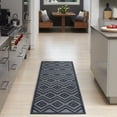 thumbnail image 3 of Nourison Versatile Solid Diamond Indoor Outdoor Flatweave Runner Rug Navy Blue 2' x 6', 3 of 8