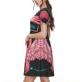 thumbnail image 2 of Fotbe Ribbon With Angel Wings Vestido Largo de Moda para Mujer, Vestido Tipo Camiseta con Manga Corta y Estilo Casual a Rayas y Bloques de Color, 2 of 6