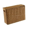 thumbnail image 3 of TISHITA Narrow and Tall Storage Box Basket with Lid Lightweight Decorative Storage Bin with Handle for Bedroom Clothing S, 3 of 8