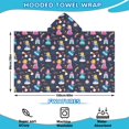 thumbnail image 2 of Dark Blue Little Princess Pattern Hooded Bath Towel，60"x35" for Ages 3 To 12 Kids, Quick Dry Lightweight Soft Microfiber Hood Beach Towel Cover Up for Kids, 2 of 7
