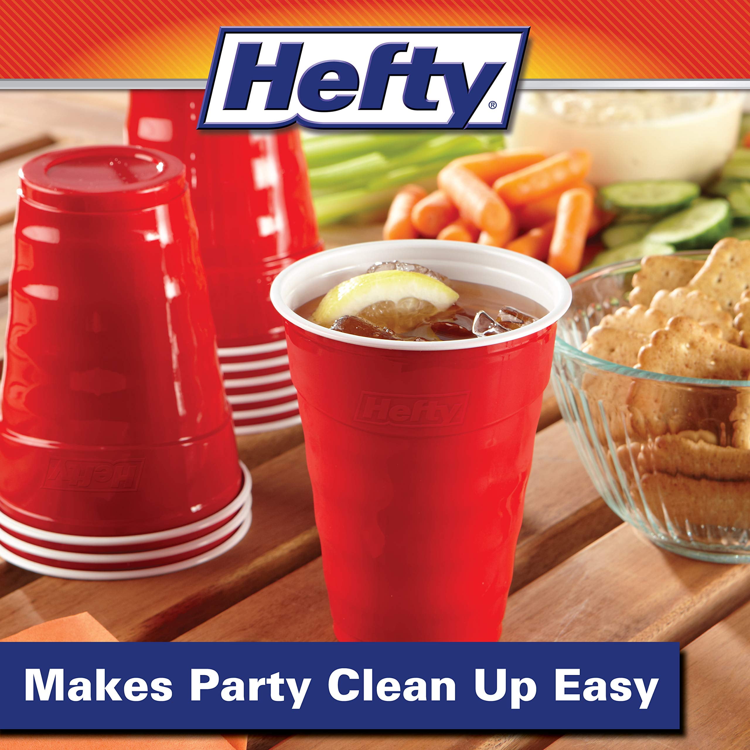 Hefty Disposable Party Cups, 30 Count, 2 oz, Red