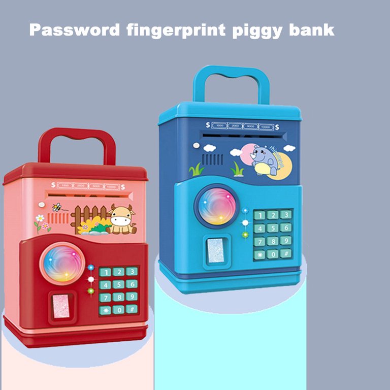 Robot Piggy Bank Kids ATM Electronic Fingerprint Password Money