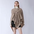 thumbnail image 5 of Large Cape Cardigan Sweaters Open Poncho Winter Shawl Wraps Open Front Poncho Cape Shawl, 5 of 8