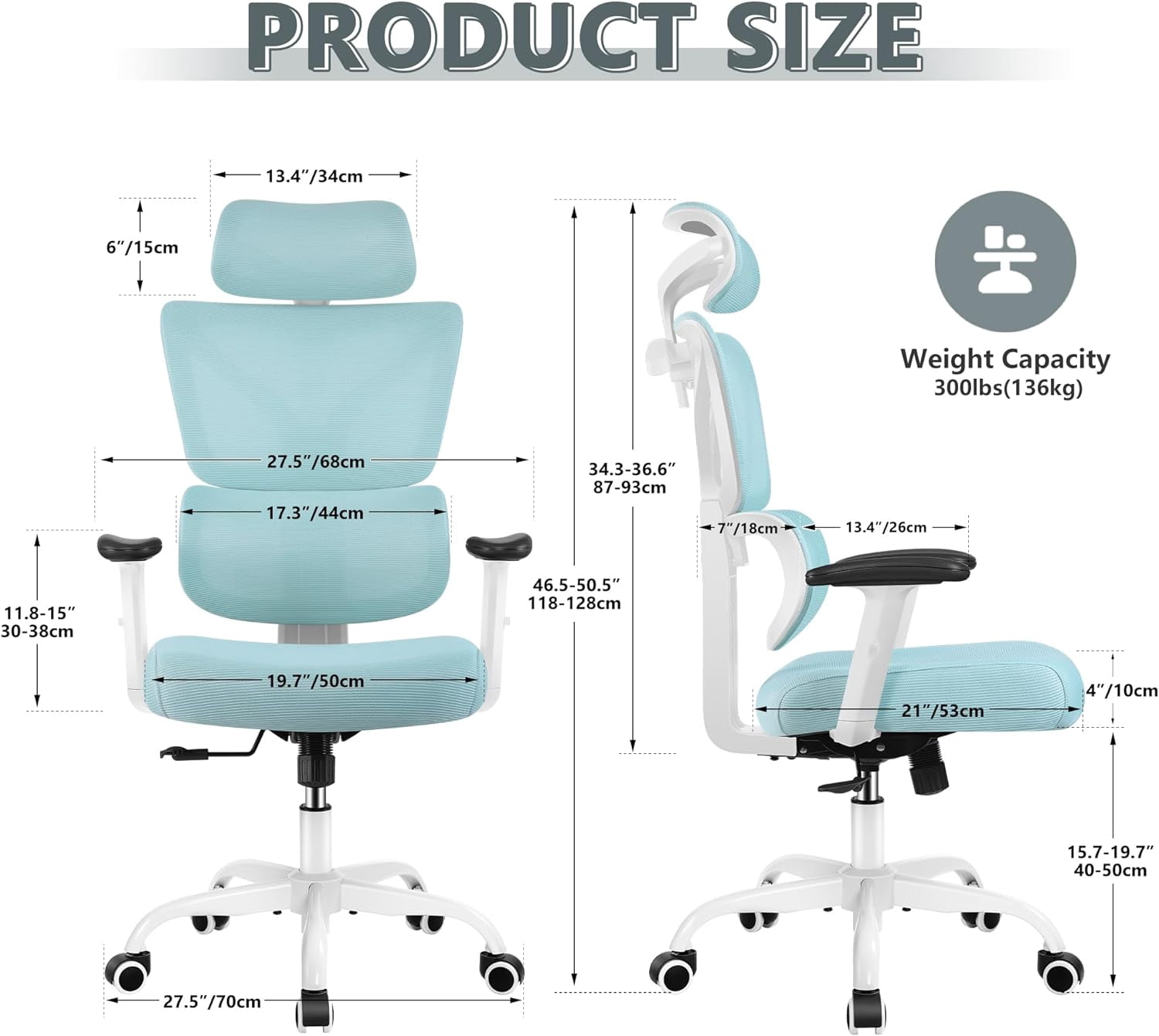Office Chair, Ergonomic Desk Chair with Adjustable Height and Lumbar Support Swivel Desk Computer Chair with Flip up Armrests for Conference Room, Drak Gray