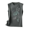thumbnail image 1 of Pompotops Women's O-Neck Sleeveless Print Tops, 1 of 3