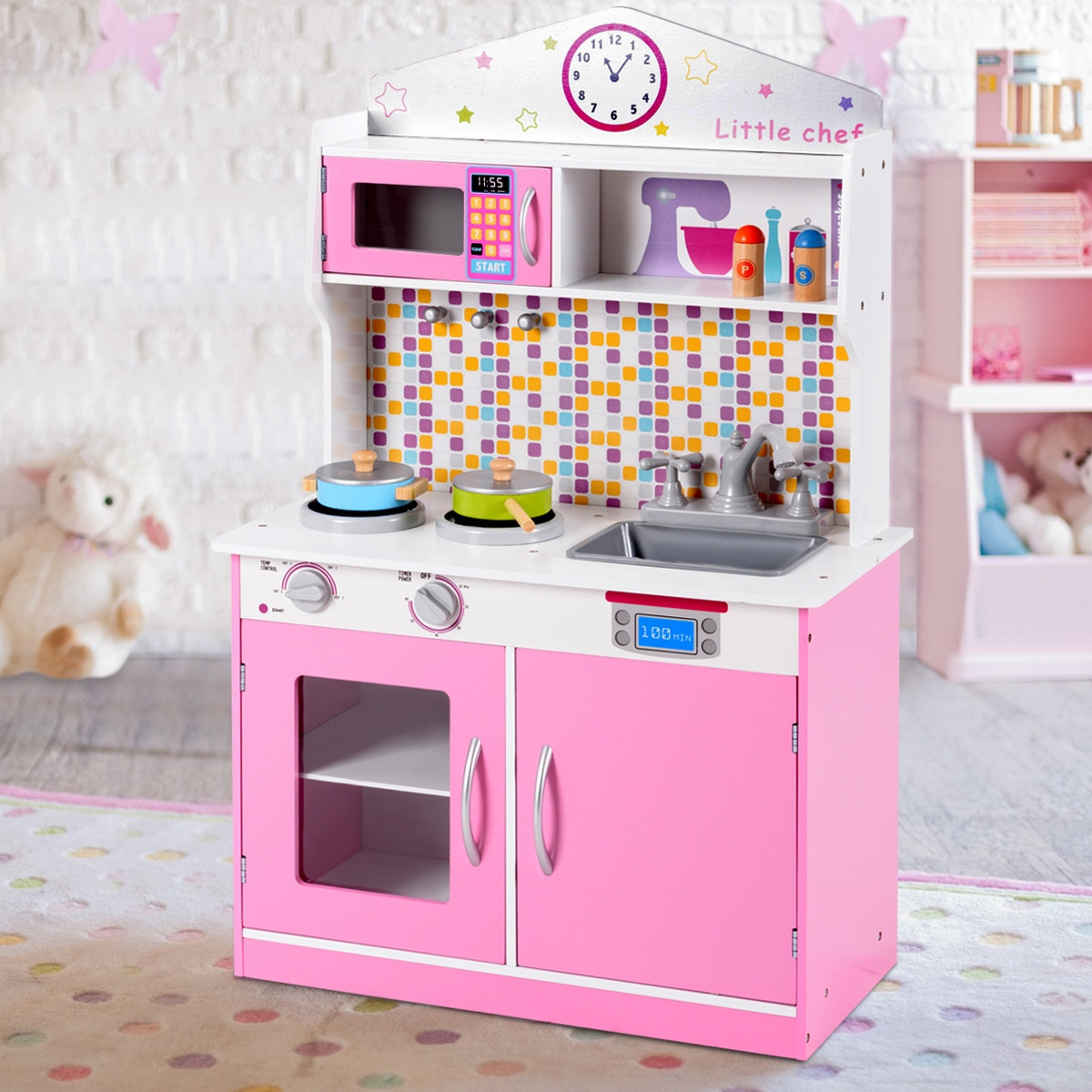 pink pretend kitchen