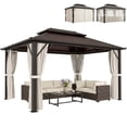 thumbnail image 1 of Outsunny Pavillon à Toit Rigide 10 Pieds x 13 Pieds avec Toit en Polycarbonate, Cadre en Aluminium, 1 of 10