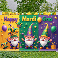 thumbnail image 5 of Colorful Design Mardi Gras Banner Masquerade Masks Carnival Display Festive Balloons Golden Stars Festive Backdrop for Carnival Party Festive Celebration Masquerade Event, 5 of 9